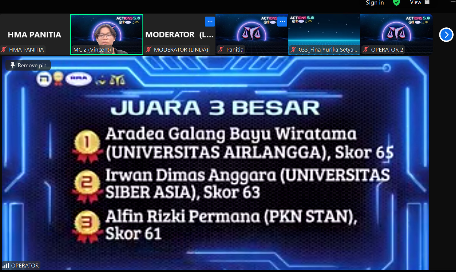 Pengumuman Juara